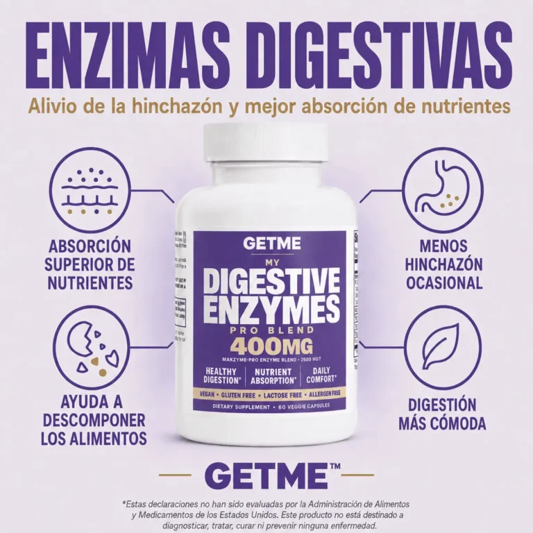 GETME Digestive Enzymes Pro Blend para apoyar una digestión más cómoda después de comidas abundantes