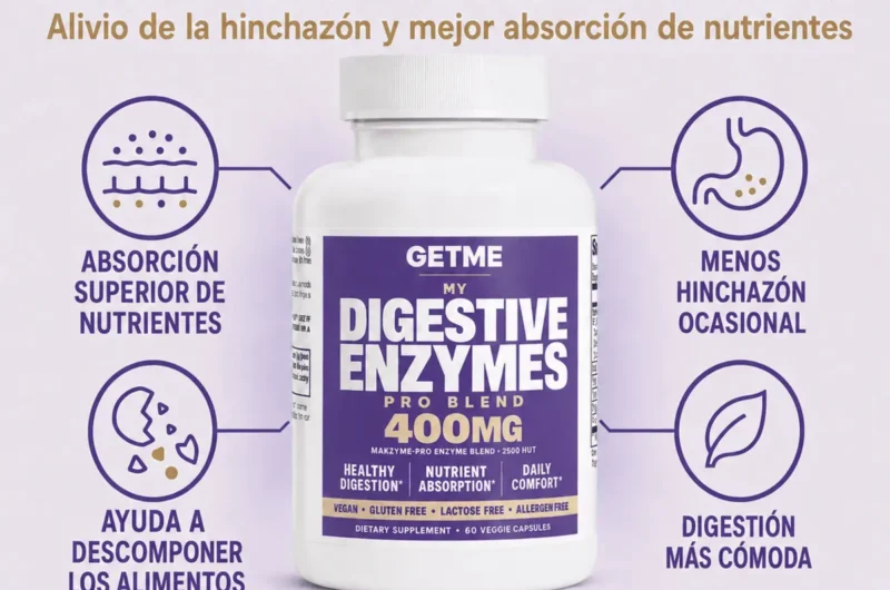 GETME Digestive Enzymes Pro Blend para apoyar una digestión más cómoda después de comidas abundantes
